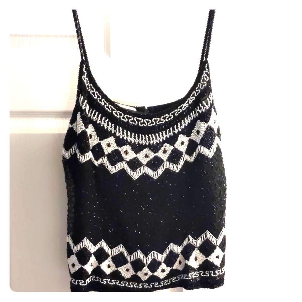 Women's hand beaded spaghetti strap